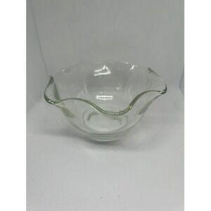 Indiana Glass Clear Ruffled Edge Bowls Set of 4 Vintage Dessert Berry Dishes